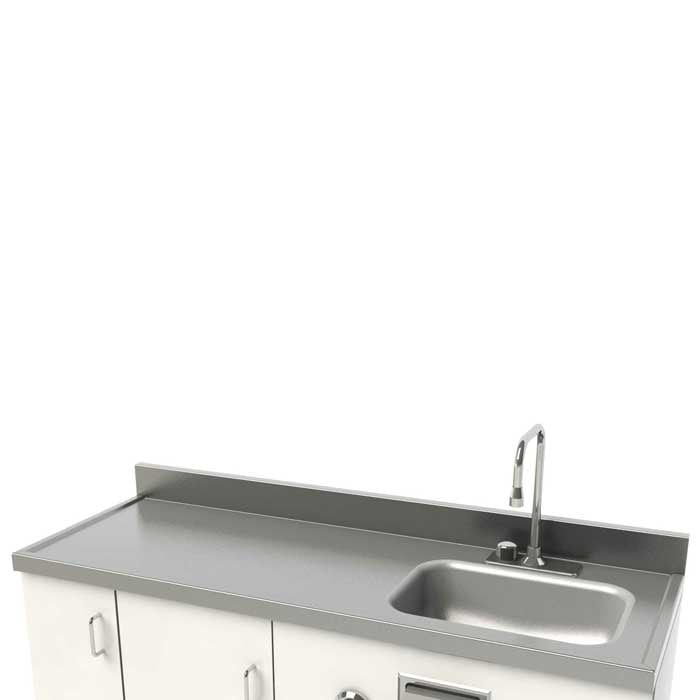 Stainless Steel Countertop With Integral Lavy Bowl Whitehall