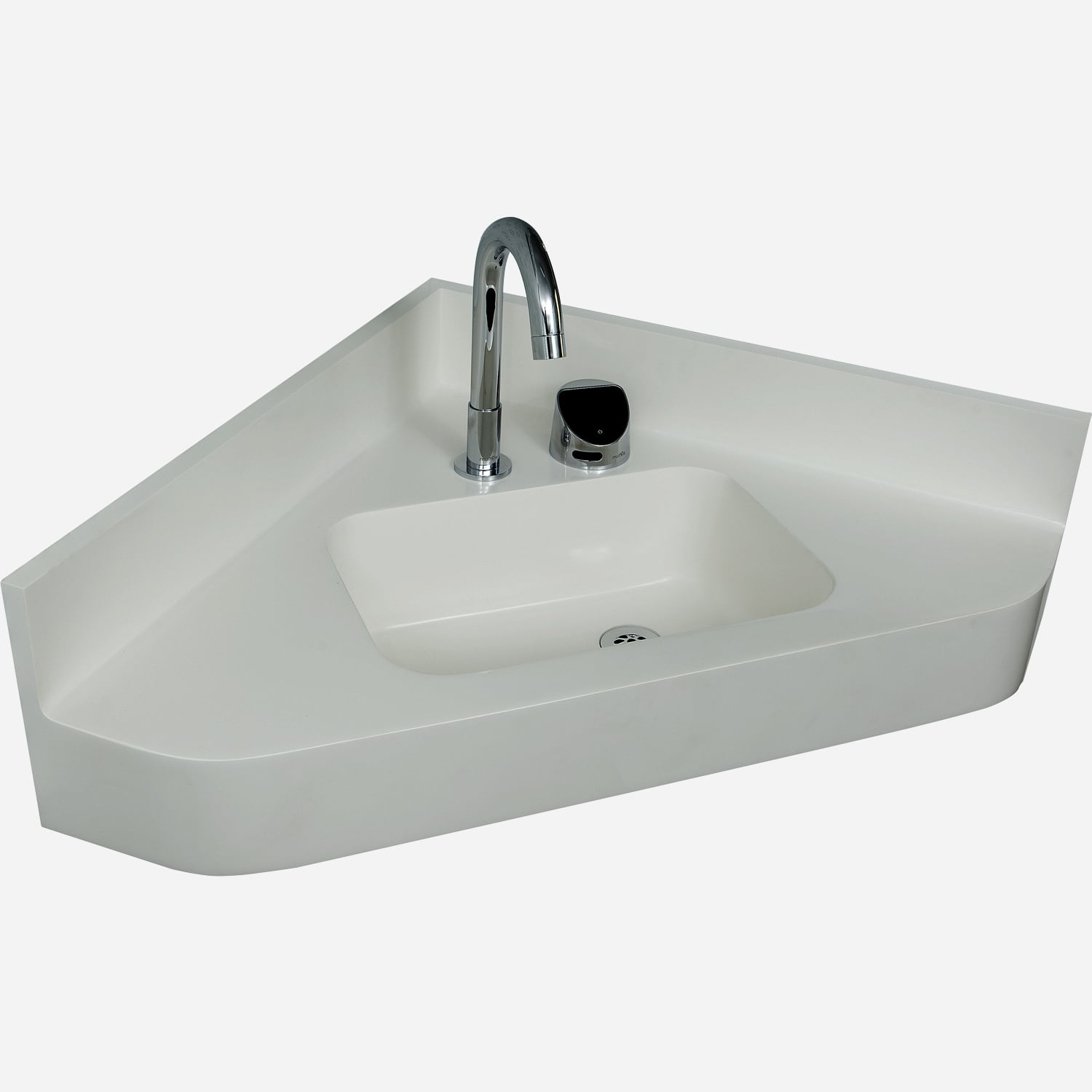 Corterra® Cast Solid Surface Compact Corner Basin Whitehall Manufacturing