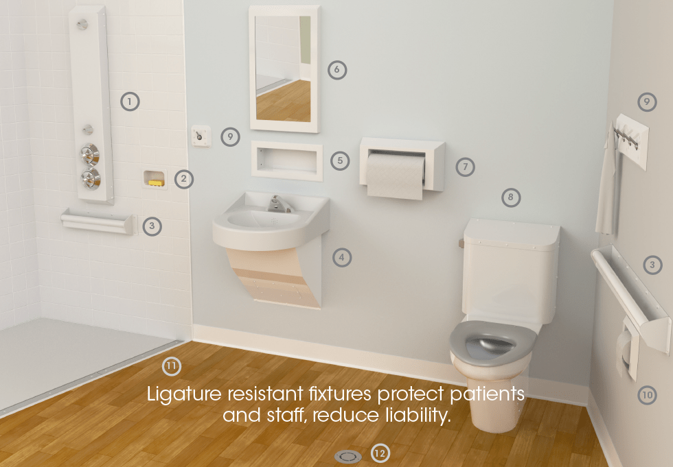 BestCare® Solutions Ligature resistant fixtures protect patients and staff, reduce liability.