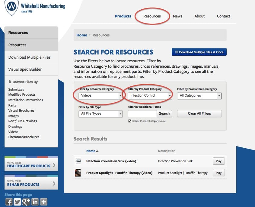 Resources Menu
